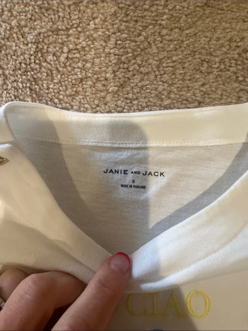 Janie and Jack White Top with Lemon Print Leggings